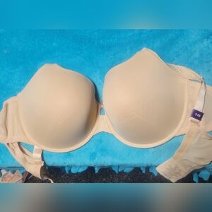 Catherines Beige Full-Coverage Underwire  Bra Size 50C